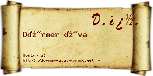 Dörmer Éva névjegykártya