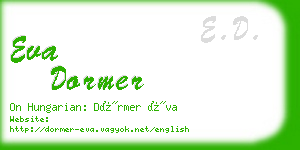 eva dormer business card